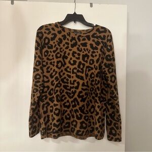 Saks Fifth Avenue Cashmere Leopard Sweater Oversized size Medium